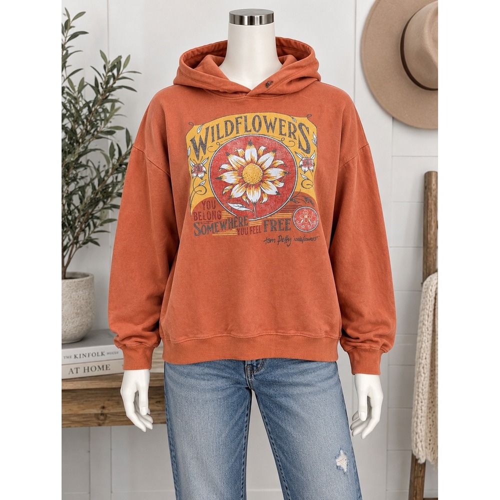 Tom Petty Wildflowers Rust Graphic Hoodie Vintage Boho Rock